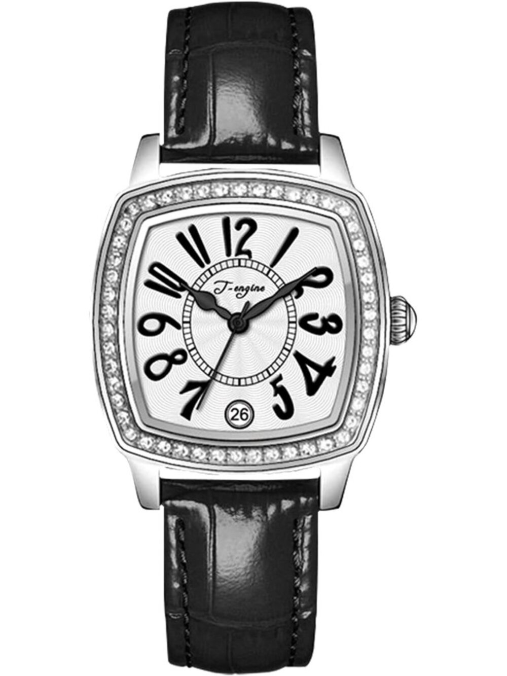 Elegant Women's Watch | Genuine Leather Strap, Diamond Inlay, Vintage Style